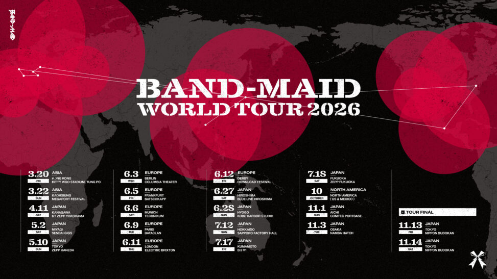 【EU】BAND-MAID欧州ツアー、4公演プリセール完売とロンドン会場アップグレード