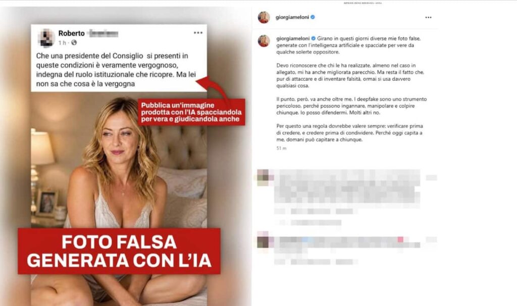 【EU】メローニ首相が偽動画被害、選挙AI偽動画を禁じる民主党法案は3月に右派が否決。日本参院選にも同じ盲点