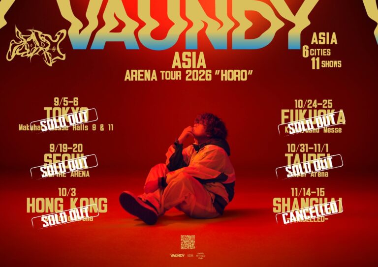 【韓国】Vaundy、韓国初の単独公演に2日間で3万人。アジアツアーは5都市完売、上海のみ中止