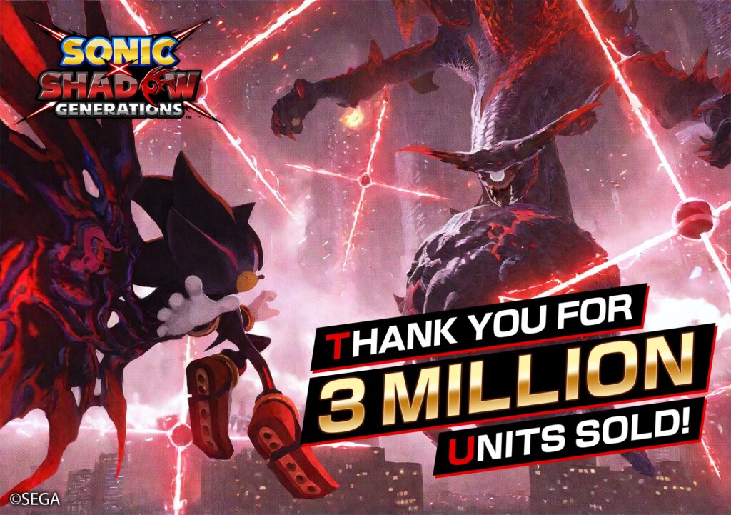【世界】セガの『ソニック×シャドウ ジェネレーションズ』、発売2年で300万本。200万本からは1年9か月かかった